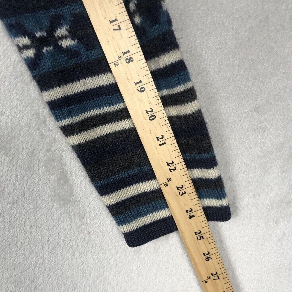 VTG KAREN SCOTT 100% Wool Cardigan Women's Sz M Black Blue Metal Button Sweater - Picture 10 of 13